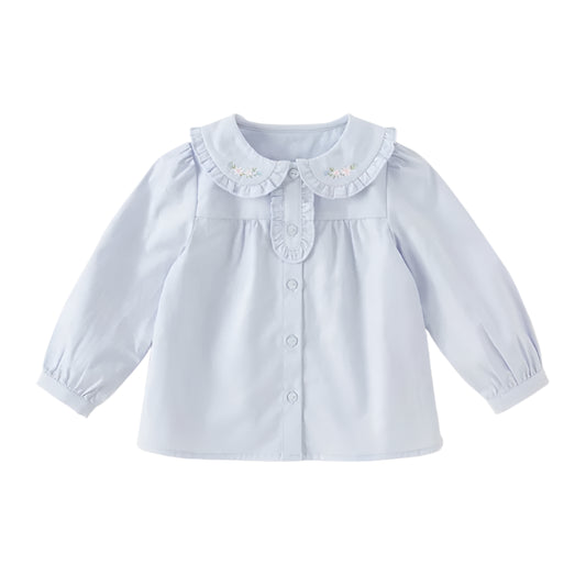 Dave&Bella Girls Spring Cotton Sweet Doll Collar Blouse Tops