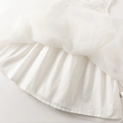 Dave&Bella Summer Toddler Girls White Sleeveless Mesh Princess Dress