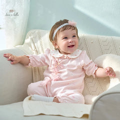 Dave&Bella Baby Girl Newborn Casual Cotton Floral Romper Jumpsuit