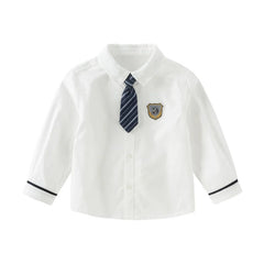 Dave&Bella Kids Boy Formal Cotton Shirts with Ties