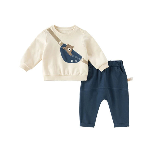 Dave&Bella Boys Spring Cartoon Bear Clothes Set