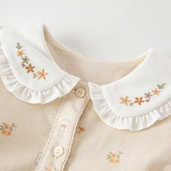 Dave&Bella Toddler Girls Spring Cotton Floral Print Sweet Dress(wallet bag)