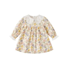 Dave&Bella Toddler Girls Smocked Sundress Cotton Playwear Vintage Princess Dress