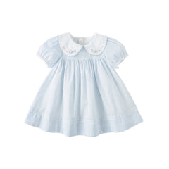Dave&Bella Girls Summer Blue Breathable Cotton Princess Dress