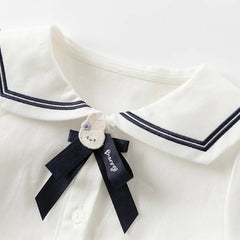 Dave&Bella Girls Spring White Pleated Skirt Set