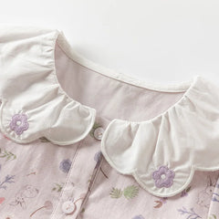 Dave&Bella Toddler Girls Spring Cotton Floral Print Dress(wallet bag)