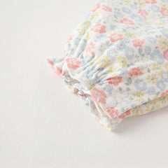 Dave&Bella Bay Girls Sweet Cotton Floral Print Rompers Jumpsuit