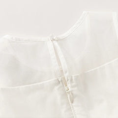 Dave&Bella Summer Toddler Girls White Sleeveless Mesh Princess Dress