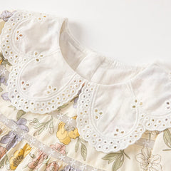 Dave&Bella Toddler Girls Smocked Sundress Cotton Playwear Vintage Princess Dress