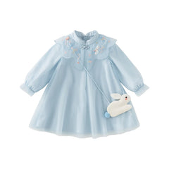 Dave&Bella Toddler Children Girls Spring Sweet Mesh Princess Dress(wallet bag)