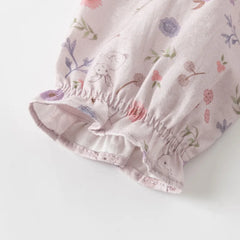 Dave&Bella Toddler Girls Spring Cotton Floral Print Dress(wallet bag)