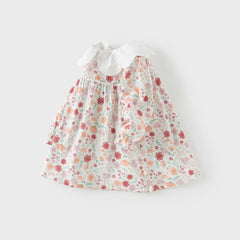 Dave&Bella Toddler Girls Cotton Floral Print Long Sleeve Dress