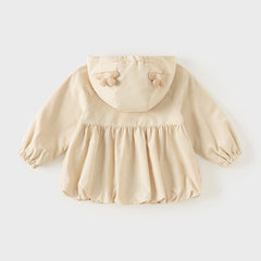 Dave&Bella Girls Toddler khaki Hooded Trench Jacket