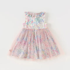 Dave&Bella Girls Summer Sleeveless Floral Sleeveless Princess Dress