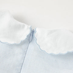 Dave&Bella Girls Summer Blue Breathable Cotton Princess Dress