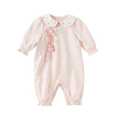 Dave&Bella Baby Girl Newborn Casual Cotton Floral Romper Jumpsuit