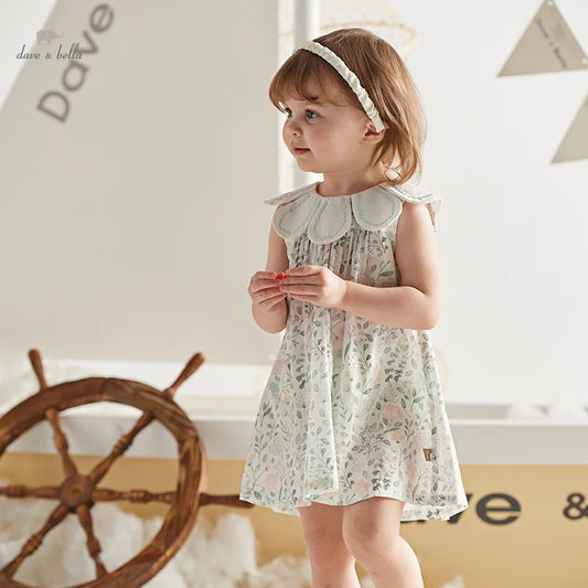 Dave&Bella Summer Toddler Girls Sleeveless Floral Princess Dress