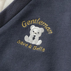 Dave&Bella Toddler Boys Navy Blue Fake Two Piece Knit Pullover Polos T-Shirt Tops