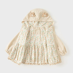 Dave&Bella Girls Toddler khaki Hooded Trench Jacket