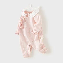 Dave&Bella Baby Girl Newborn Casual Cotton Floral Romper Jumpsuit