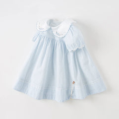 Dave&Bella Girls Summer Blue Breathable Cotton Princess Dress