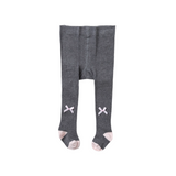 Dave&Bella Toddler Girls Light Grey/Dark Grey Formal Footed Tights