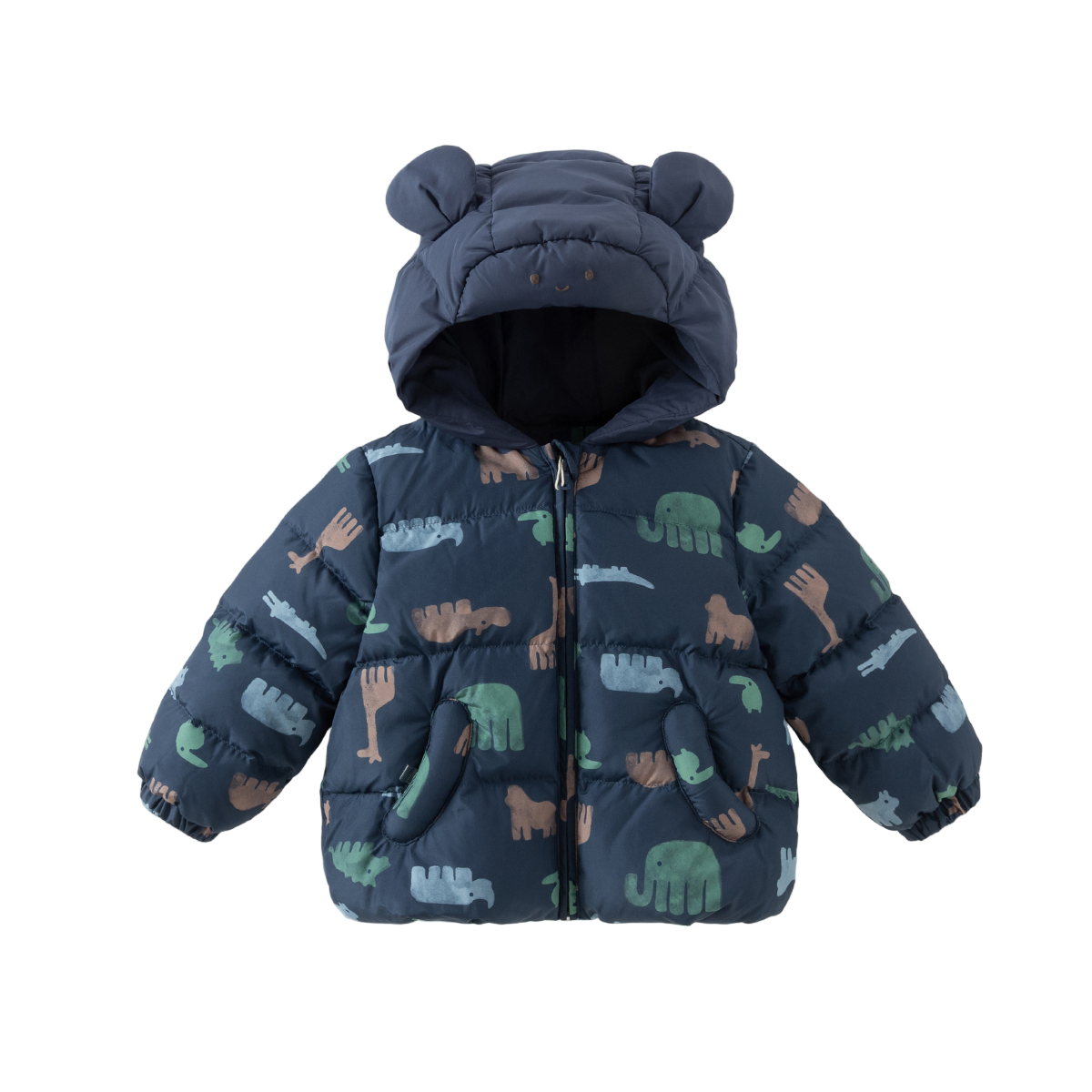 Dave&Bella Toddler Girls/Boys Winter Versatile Print Windproof Outwear Hooded Down Coats