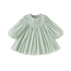 Dave&Bella Toddler Girls Spring Green Mesh Cute Party Dress