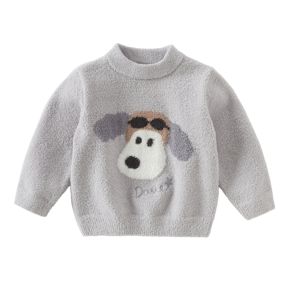 Dave&Bella Toddler Girls/Boys Playful Delicate Jacquard Chenille Sweaters