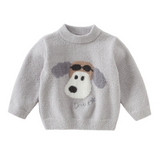 Dave&Bella Toddler Girls/Boys Playful Delicate Jacquard Chenille Sweaters