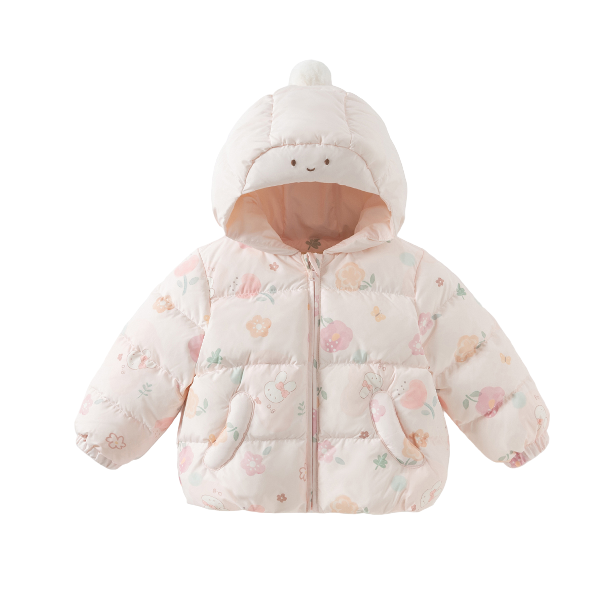 Dave&Bella Toddler Girls/Boys Winter Versatile Print Windproof Outwear Hooded Down Coats