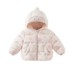Dave&Bella Toddler Girls/Boys Winter Versatile Print Windproof Outwear Hooded Down Coats