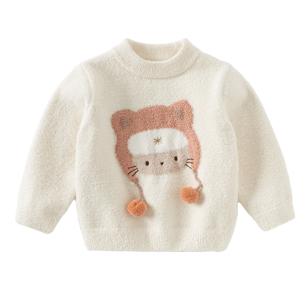 Dave&Bella Toddler Girls/Boys Playful Delicate Jacquard Chenille Sweaters