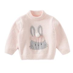 Dave&Bella Toddler Girls/Boys Autumn Cartoon Print Playful Chenille Sweater Tops