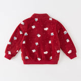 Dave&Bella Toddler Boys’ Fleece Jacket – Playful Print “Hug Jacket”