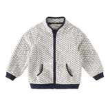 Dave&Bella Toddler Boys’ Fleece Jacket – Playful Print “Hug Jacket”