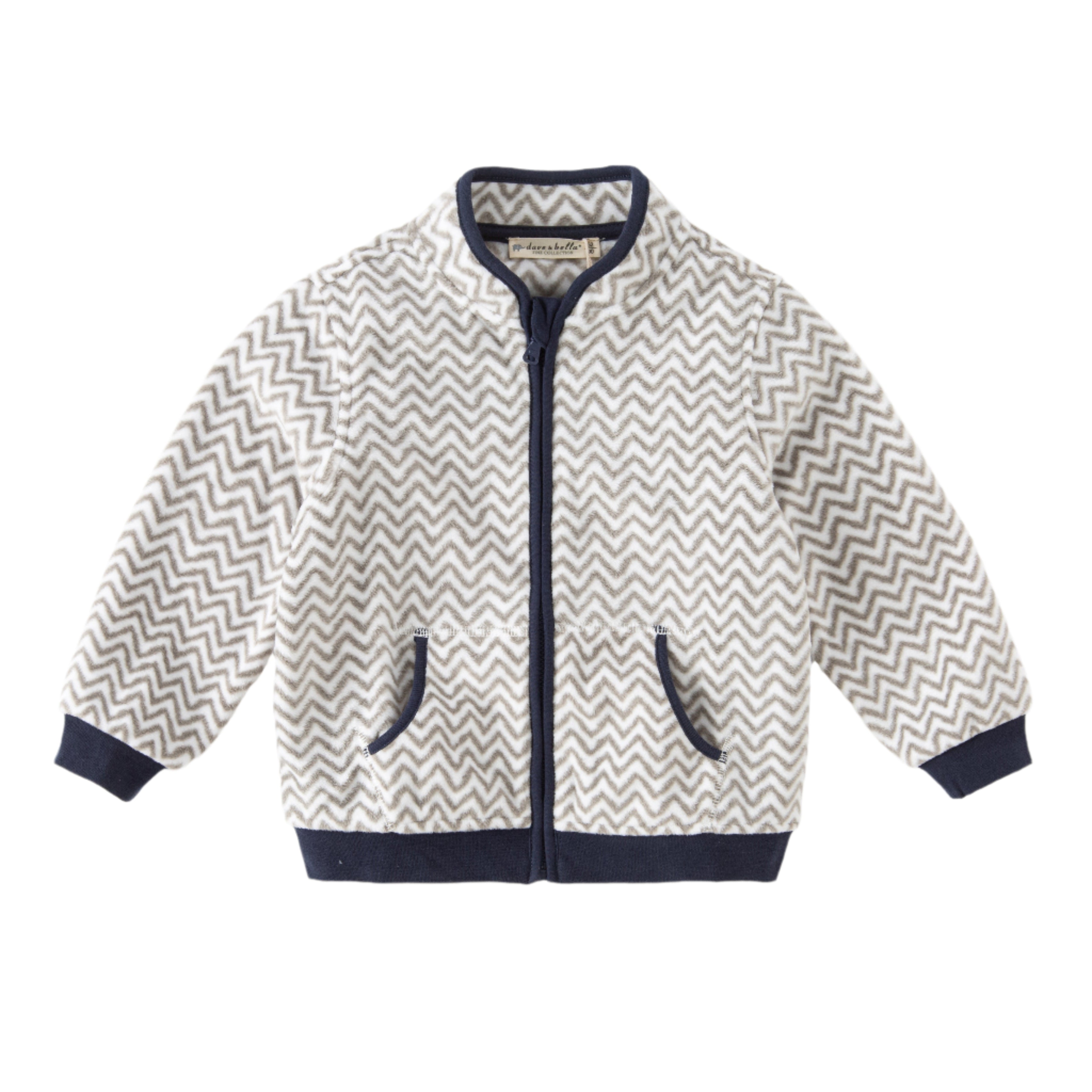 Dave&Bella Toddler Boys’ Fleece Jacket – Playful Print “Hug Jacket”