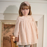 Dave&Bella Toddler Girls Adorable Light Pink Doll Collar Mesh Princess Dress