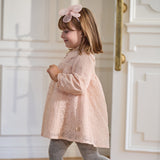 Dave&Bella Toddler Girls Adorable Light Pink Doll Collar Mesh Princess Dress