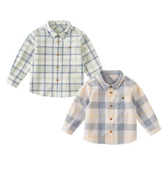 Dave&Bella Boys Spring Cotton Fashion Formal Plaid Shirt Top