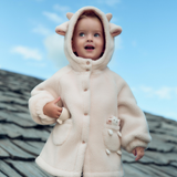 Dave&Bella Toddler Girls Beige Hooded Cute Sheep Shape Warm Soft Coats