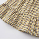 Dave&Bella Toddler Girls Cotton Yellow Green Plaid Fashion A-line Dress