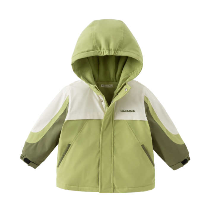 Dave&Bella Unisex Kids/Toddler Casual Hooded Jacket — Windproof & Fleece-Lined