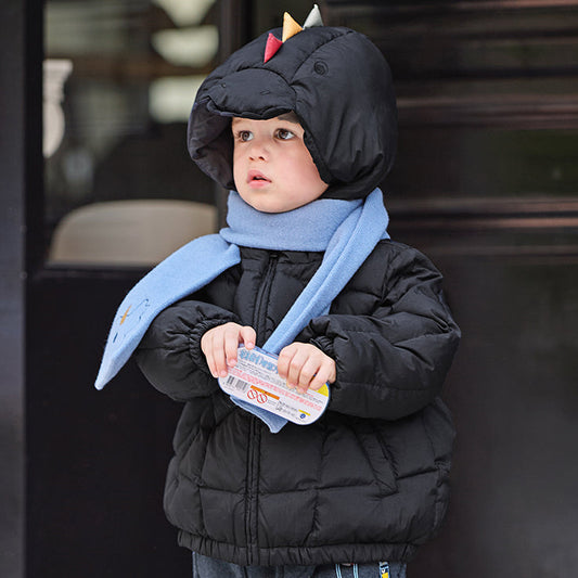 Dave&Bella Toddler Boys Winter Outwear Playful Dinosaur-style Hooded Down Coats