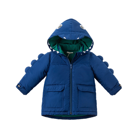 Dave&Bella Kids Boys Winter Playful Dinosaur-shaped Outdoor Hooded Cozy Down Coats