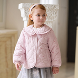 Dave&Bella Toddler Girls Pink Doll Collar Sweet Print Puffer Warm Cozy Jackets