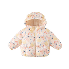 Dave&Bella Toddler Girls/Boys Winter Animal Print Windproof Outwear Hooded Down Coats