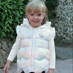 Dave&Bella Toddler Girls Winter Adorable Gradient Hooded Waterproof Down Vests