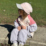 Dave&Bella Toddler Girls/Boys Apricot/Blue Fleece Coat Long Pants Outfit Sets