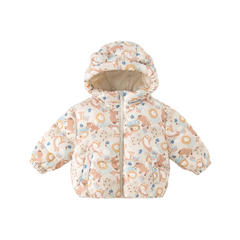 Dave&Bella Toddler Girls/Boys Winter Animal Print Windproof Outwear Hooded Down Coats